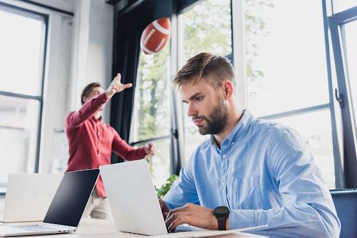 two males in a business setting