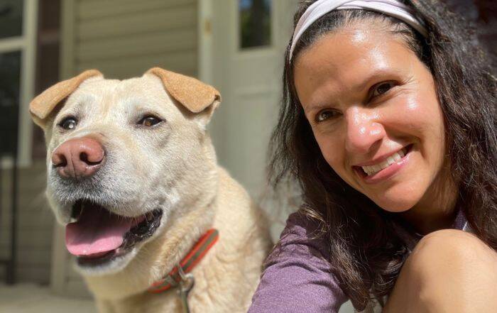 monica weich and her dog