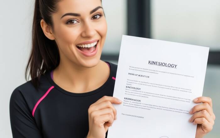 Graduate presenting online master’s degree certification in exercise physiology